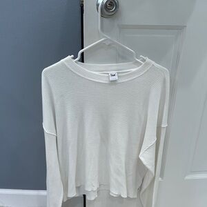 Aritzia TNA White Waffle Knit long sleeve